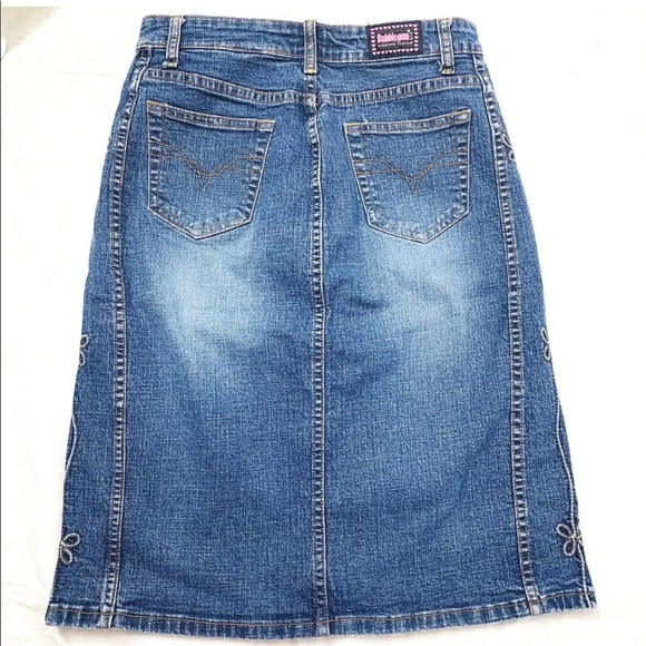 Bubble Gum Jean Skirt Girls Size 5/6 Solid Blue - Picture 1 of 5